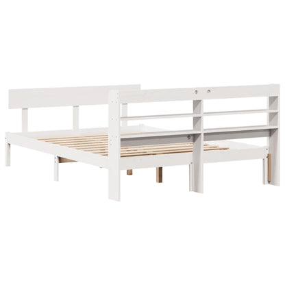 Cadre de lit sans matelas blanc 150x200 cm bois de pin massif