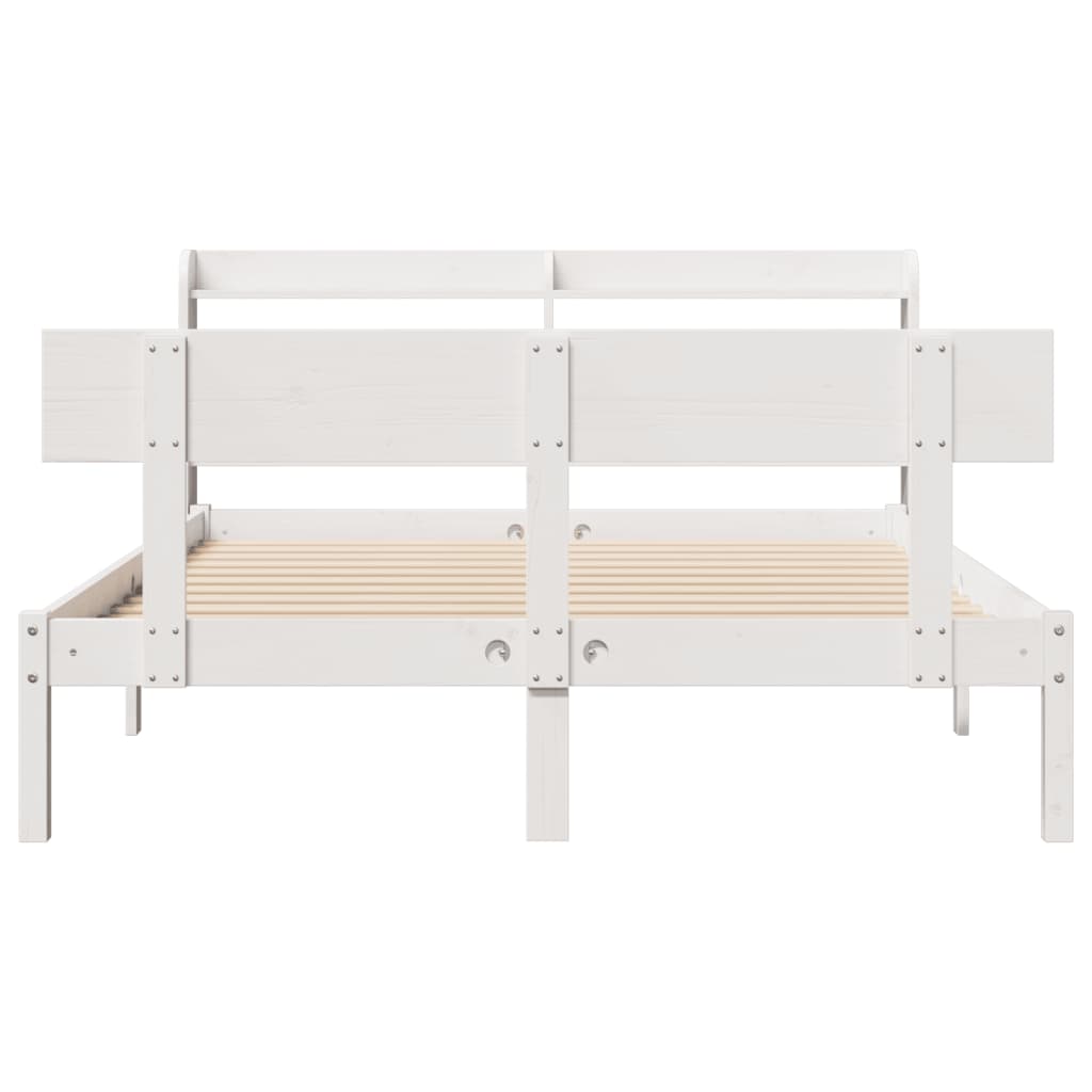 Cadre de lit sans matelas blanc 160x200 cm bois de pin massif