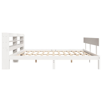 Cadre de lit sans matelas blanc 180x200 cm bois massif de pin