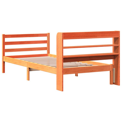 Cadre de lit sans matelas cire marron 75x190 cm bois pin massif