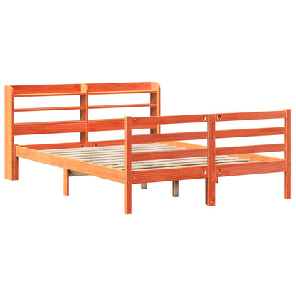 Cadre de lit sans matelas cire marron 120x200cm bois pin massif