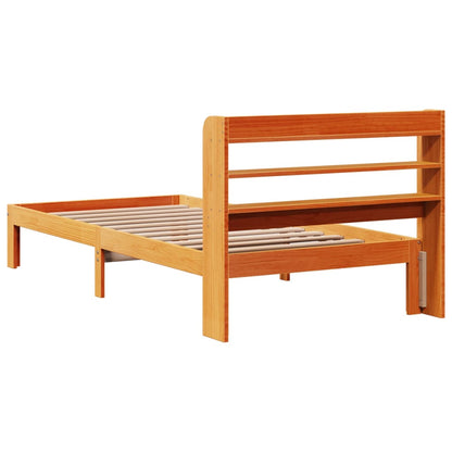 Cadre de lit sans matelas cire marron 75x190 cm bois pin massif