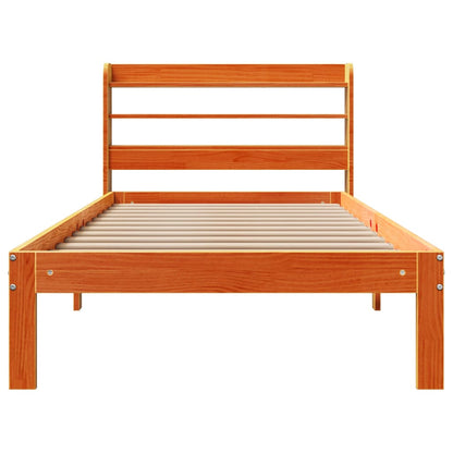 Cadre de lit sans matelas cire marron 90x190 cm bois pin massif