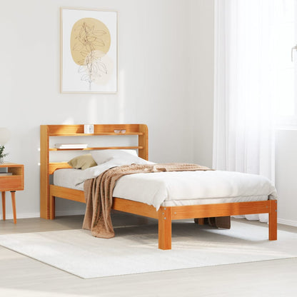 Cadre de lit sans matelas cire marron 90x190 cm bois pin massif