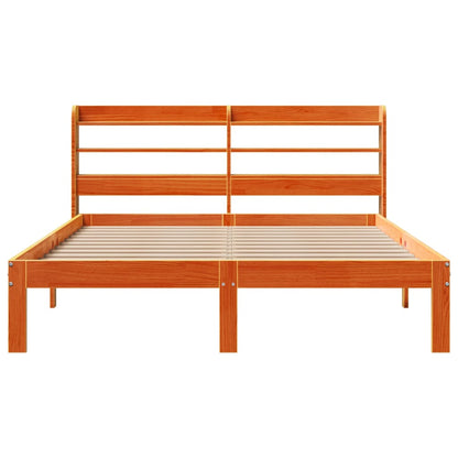 Cadre de lit sans matelas cire marron 120x200cm bois pin massif