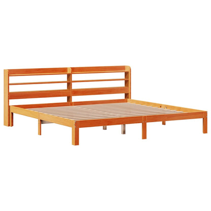 Cadre de lit sans matelas cire marron 180x200cm bois pin massif