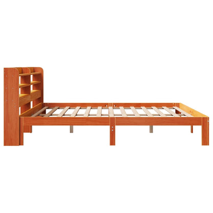 Cadre de lit sans matelas cire marron 180x200cm bois pin massif