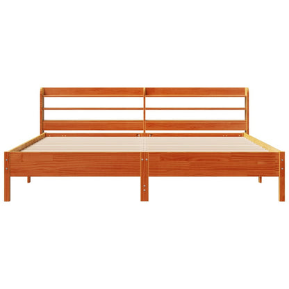 Cadre de lit sans matelas cire marron 180x200cm bois pin massif