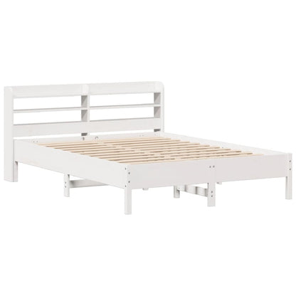 Cadre de lit sans matelas blanc 160x200 cm bois de pin massif