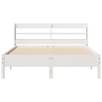 Cadre de lit sans matelas blanc 160x200 cm bois de pin massif