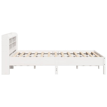 Cadre de lit sans matelas blanc 160x200 cm bois de pin massif