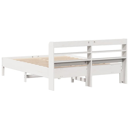 Cadre de lit sans matelas blanc 160x200 cm bois de pin massif