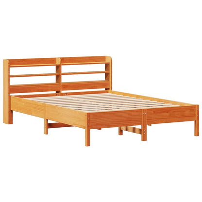 Cadre de lit sans matelas cire marron 160x200cm bois pin massif