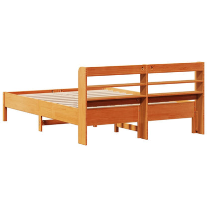 Cadre de lit sans matelas cire marron 160x200cm bois pin massif