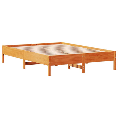 Cadre de lit sans matelas cire marron 160x200cm bois pin massif