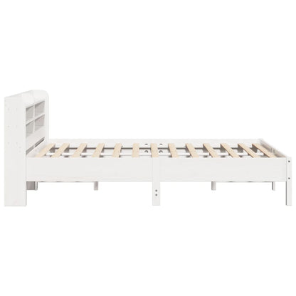 Cadre de lit sans matelas blanc 150x200 cm bois de pin massif