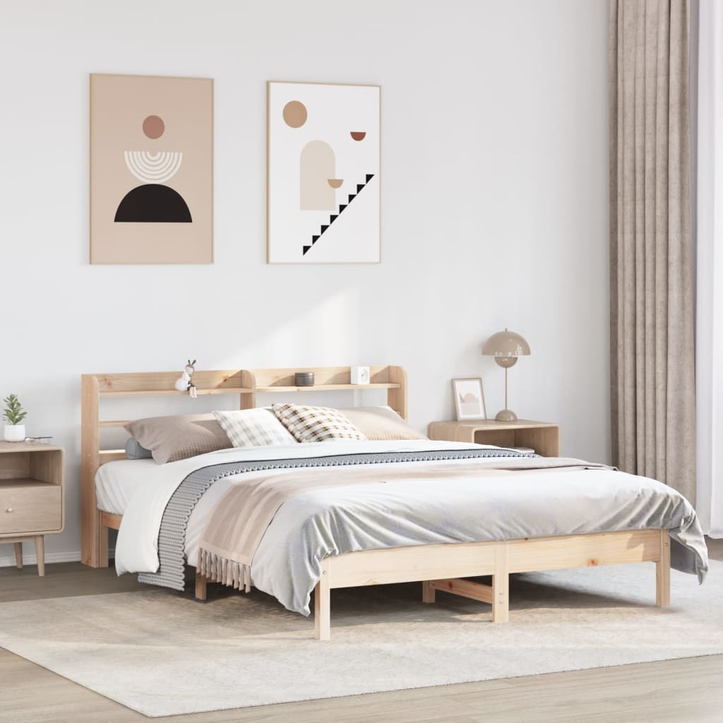 Cadre de lit sans matelas 140x200 cm bois massif de pin