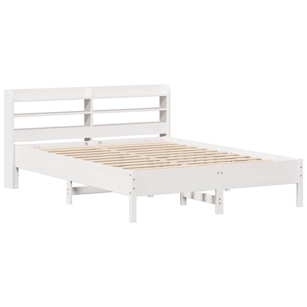 Cadre de lit sans matelas blanc 140x200 cm bois de pin massif