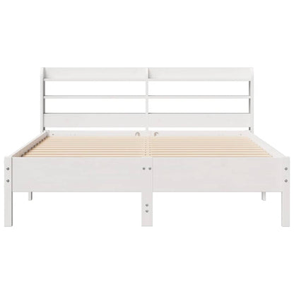 Cadre de lit sans matelas blanc 140x200 cm bois de pin massif