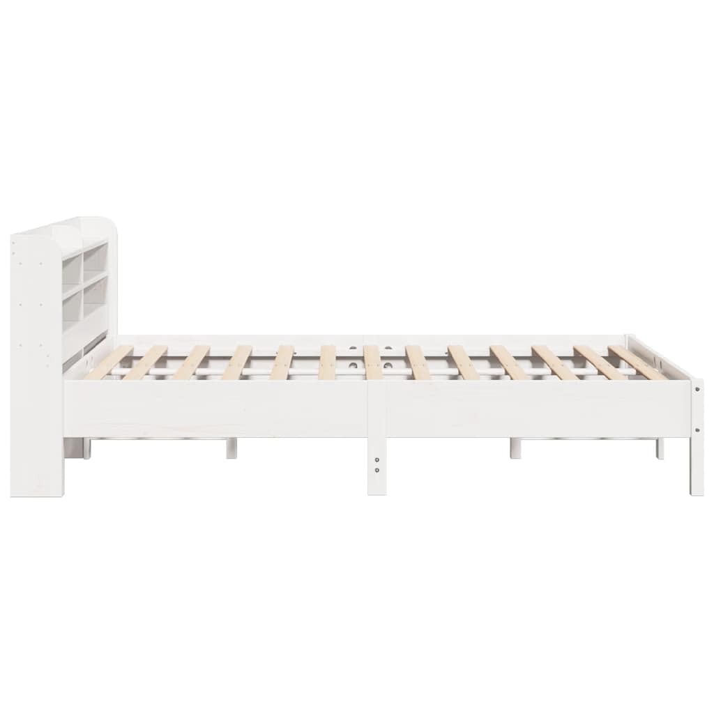 Cadre de lit sans matelas blanc 140x200 cm bois de pin massif