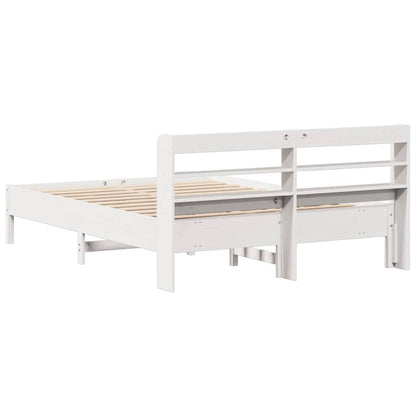 Cadre de lit sans matelas blanc 140x200 cm bois de pin massif