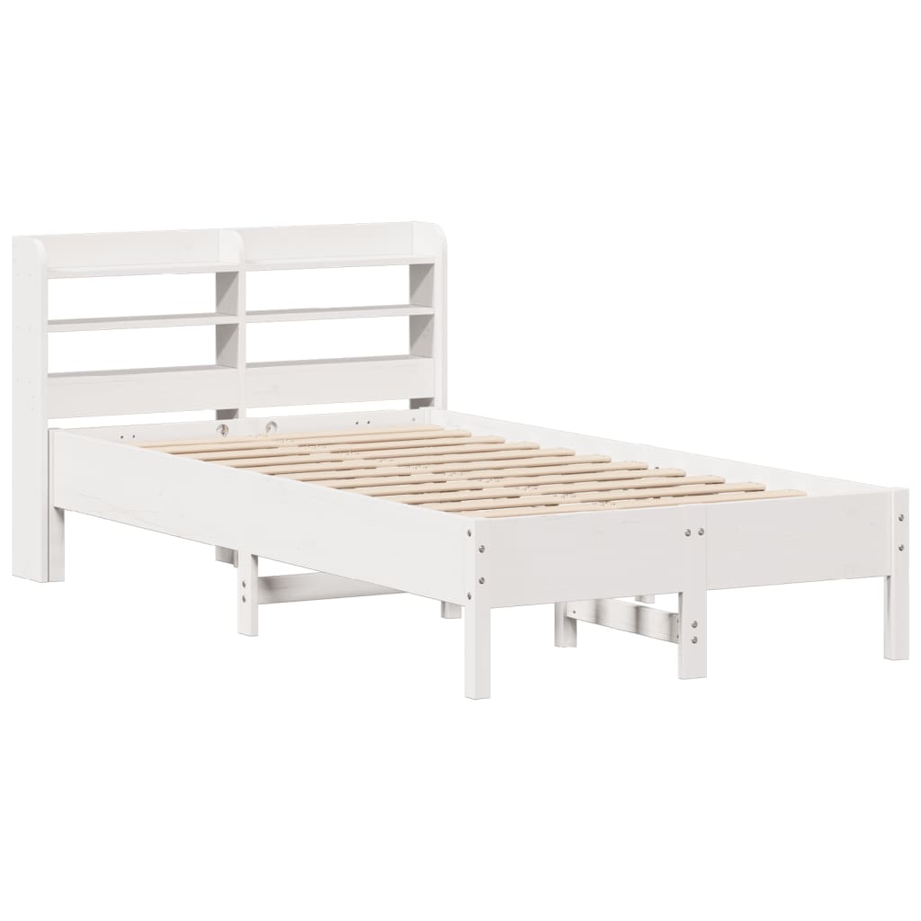 Cadre de lit sans matelas blanc 120x200 cm bois de pin massif