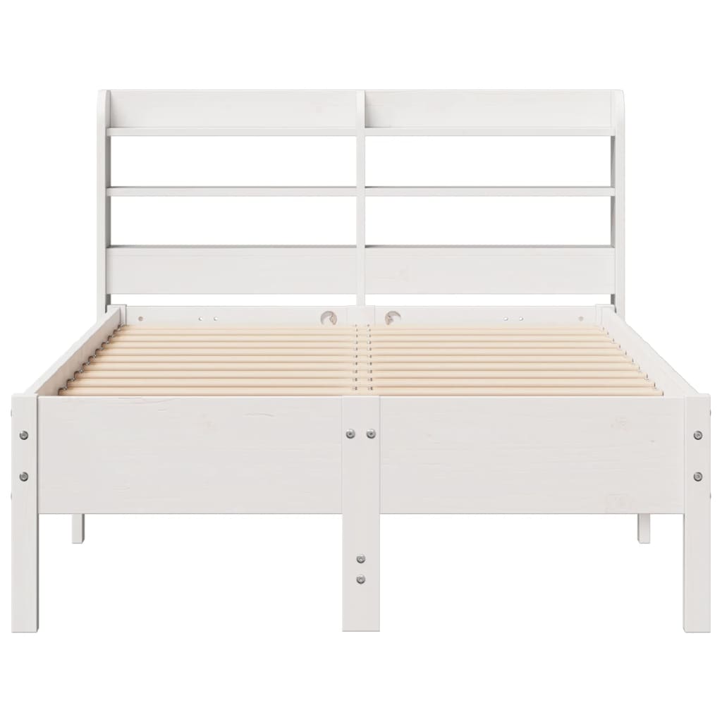 Cadre de lit sans matelas blanc 120x200 cm bois de pin massif