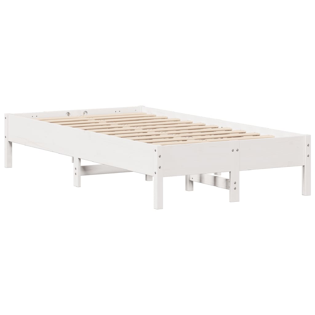 Cadre de lit sans matelas blanc 120x200 cm bois de pin massif