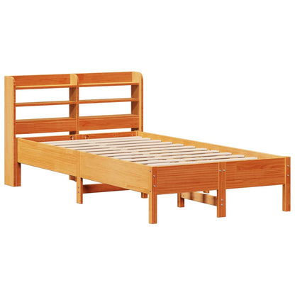 Cadre de lit sans matelas cire marron 120x200cm bois pin massif