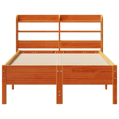 Cadre de lit sans matelas cire marron 120x200cm bois pin massif