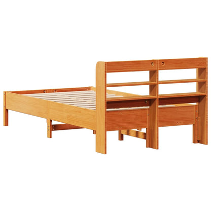 Cadre de lit sans matelas cire marron 120x200cm bois pin massif