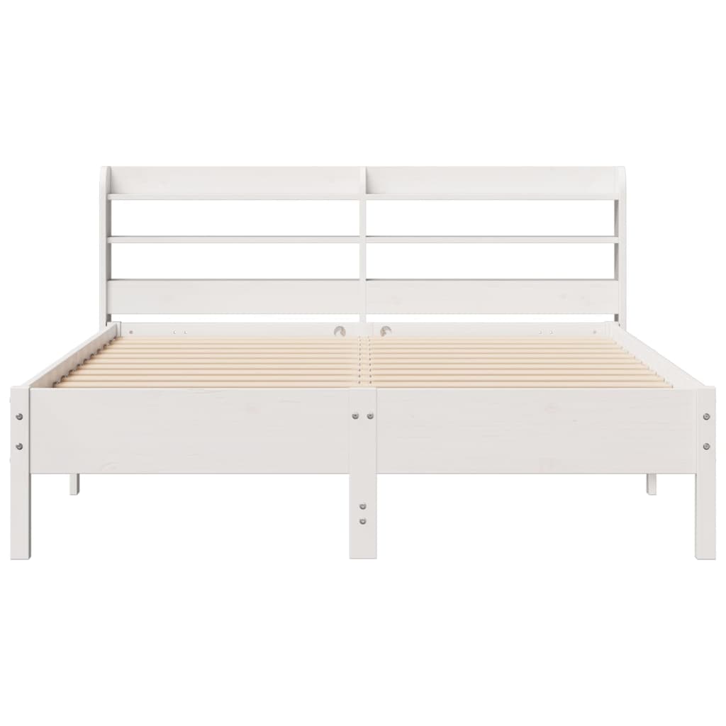 Cadre de lit sans matelas blanc 140x190 cm bois de pin massif