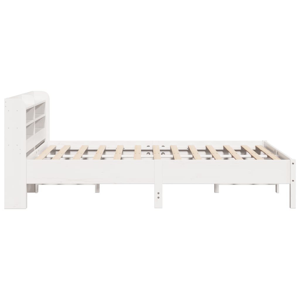 Cadre de lit sans matelas blanc 140x190 cm bois de pin massif