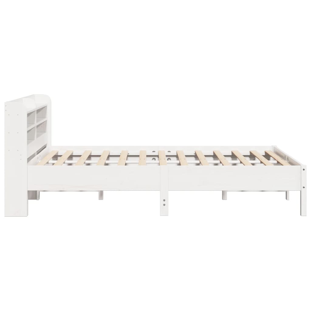 Cadre de lit sans matelas blanc 135x190 cm bois de pin massif