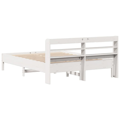 Cadre de lit sans matelas blanc 135x190 cm bois de pin massif