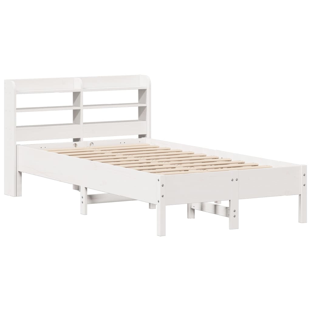 Cadre de lit sans matelas blanc 120x190 cm bois de pin massif