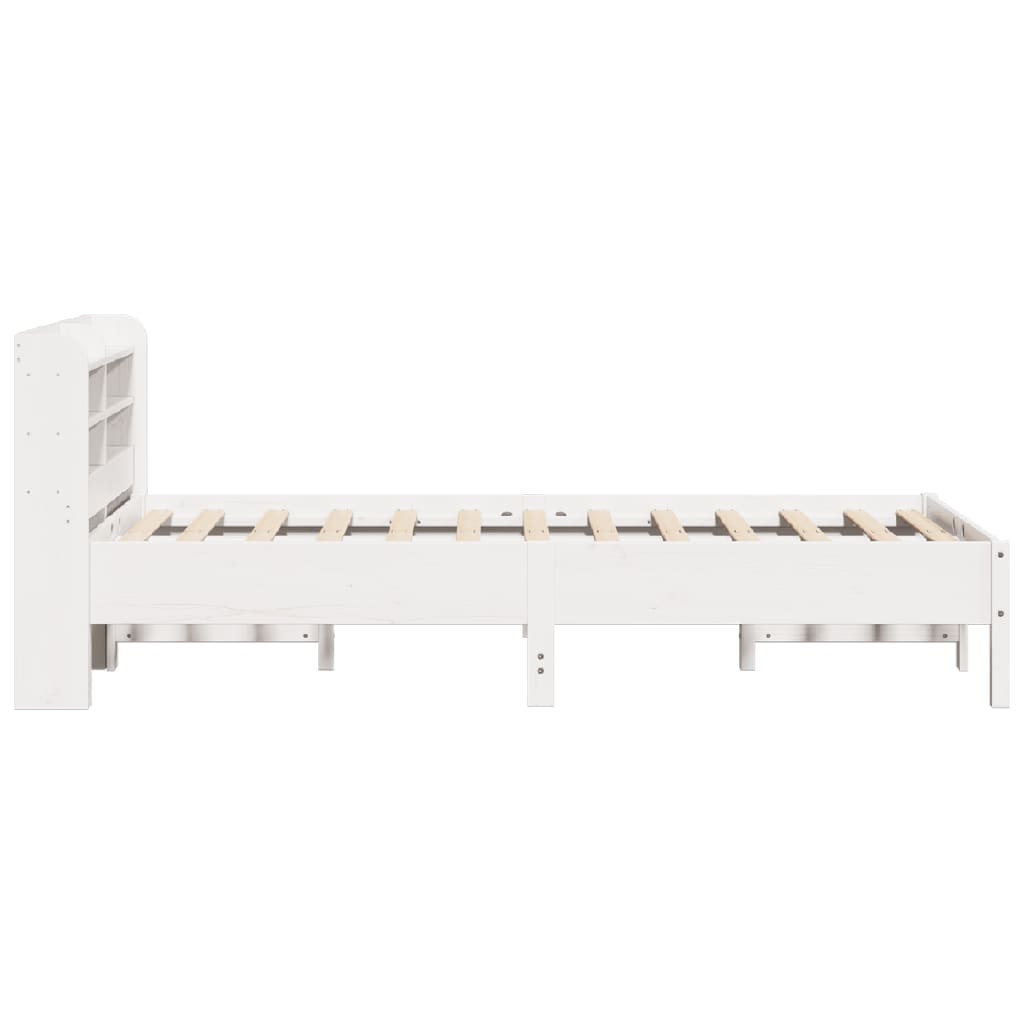 Cadre de lit sans matelas blanc 120x190 cm bois de pin massif