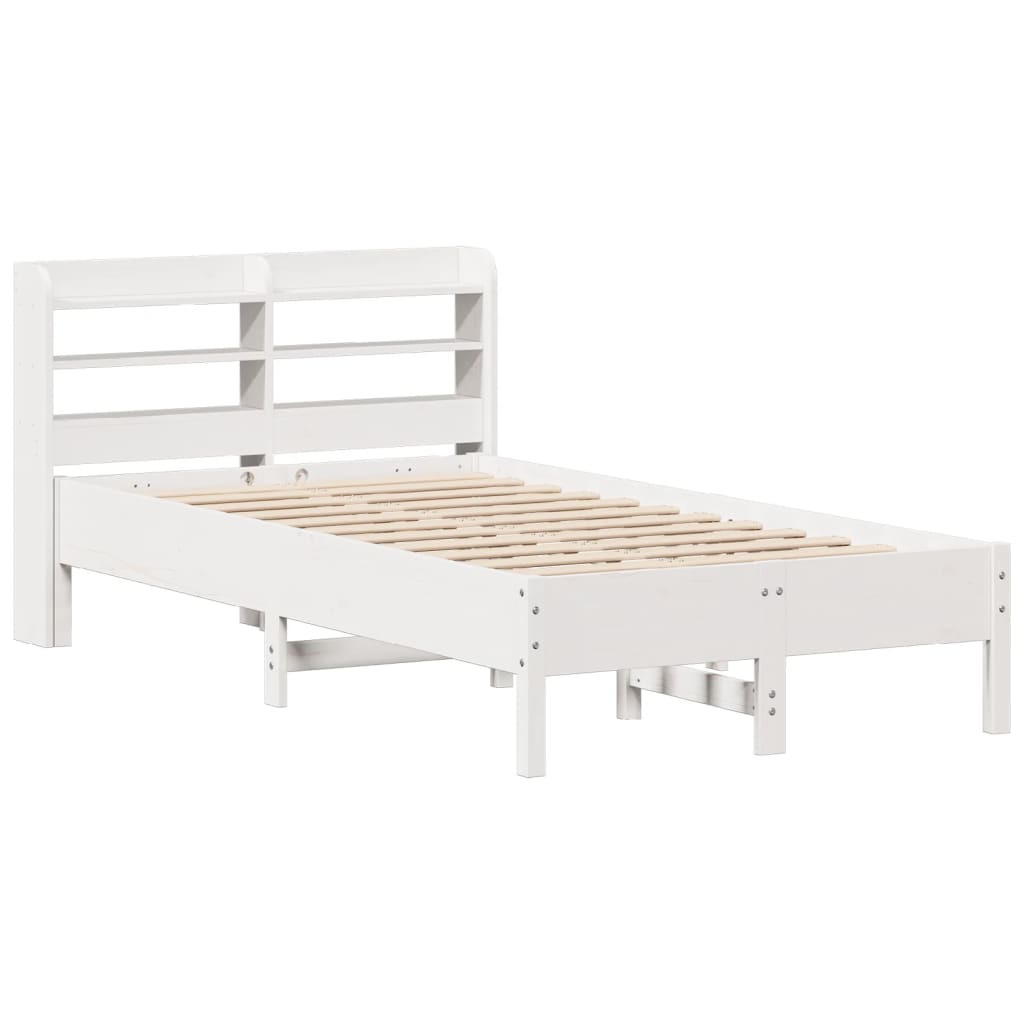 Cadre de lit sans matelas blanc 75x190 cm bois de pin massif