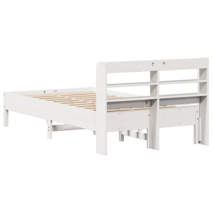 Cadre de lit sans matelas blanc 75x190 cm bois de pin massif