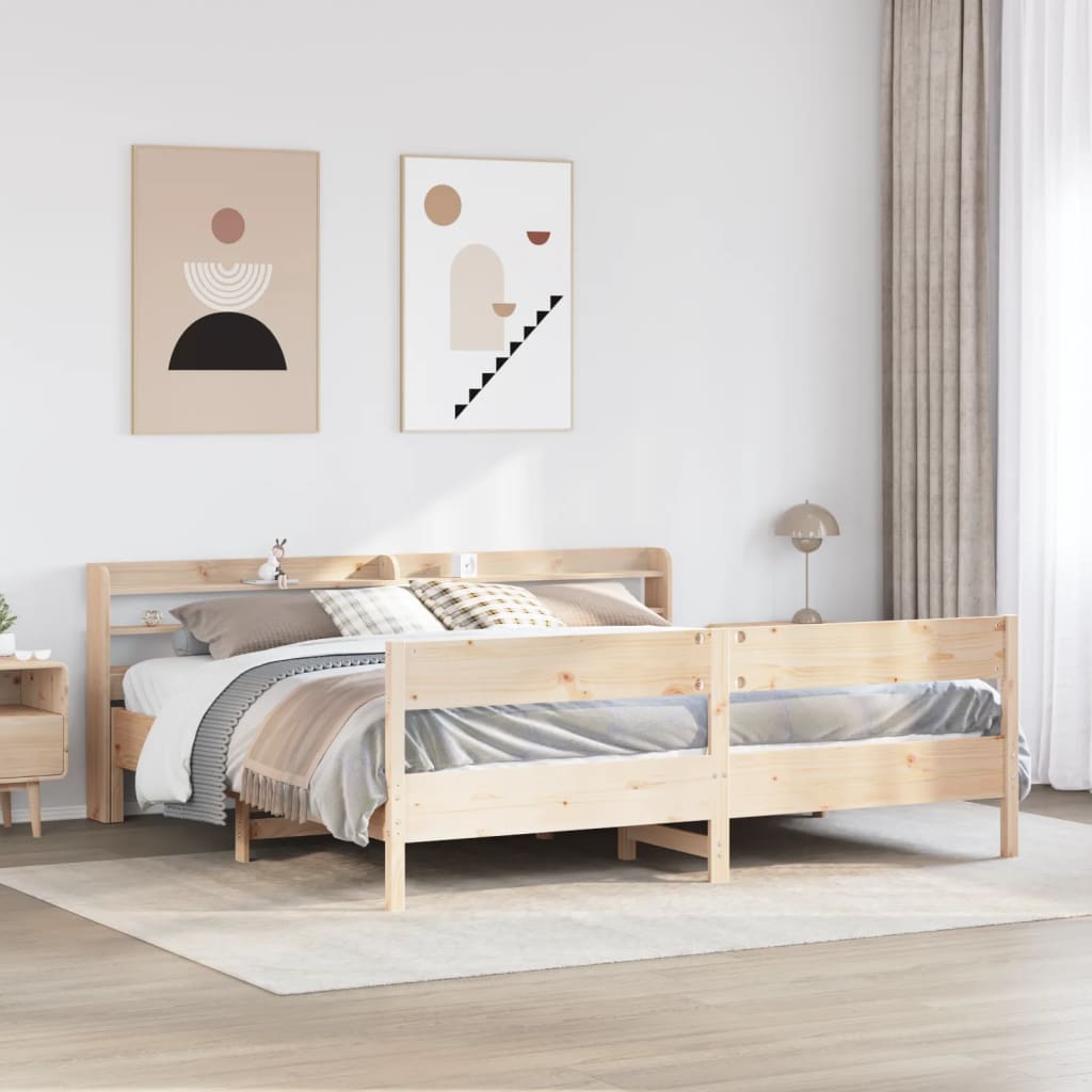 Cadre de lit sans matelas 180x200 cm bois massif de pin