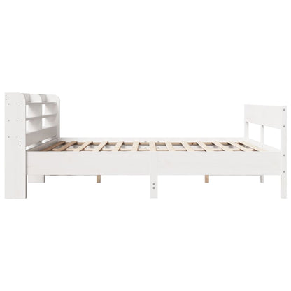 Cadre de lit sans matelas blanc 180x200 cm bois massif de pin