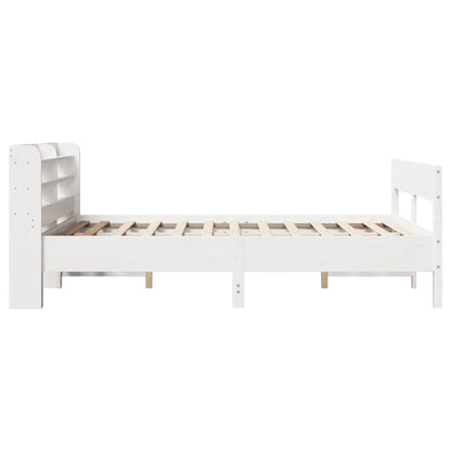 Cadre de lit sans matelas blanc 160x200 cm bois de pin massif