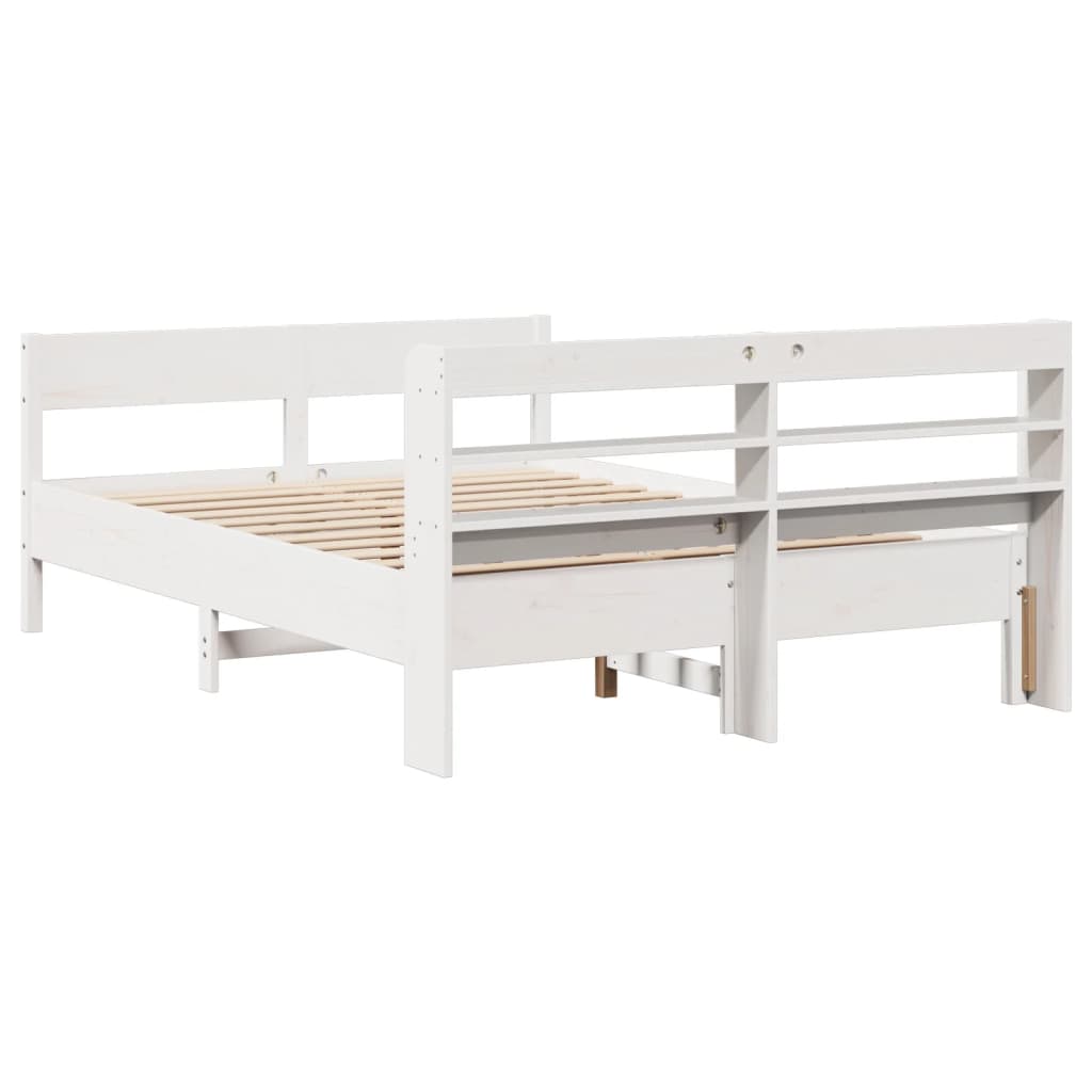 Cadre de lit sans matelas blanc 160x200 cm bois de pin massif