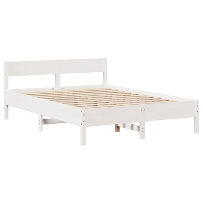 Cadre de lit sans matelas blanc 160x200 cm bois de pin massif