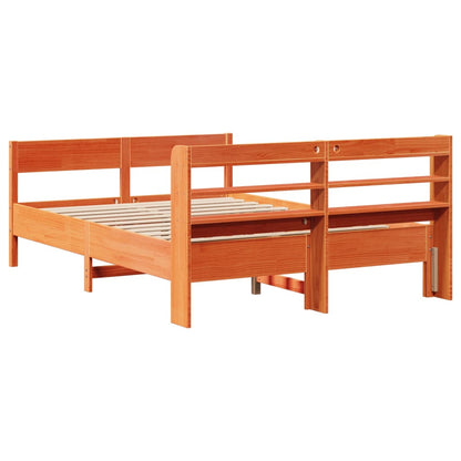 Cadre de lit sans matelas cire marron 160x200cm bois pin massif