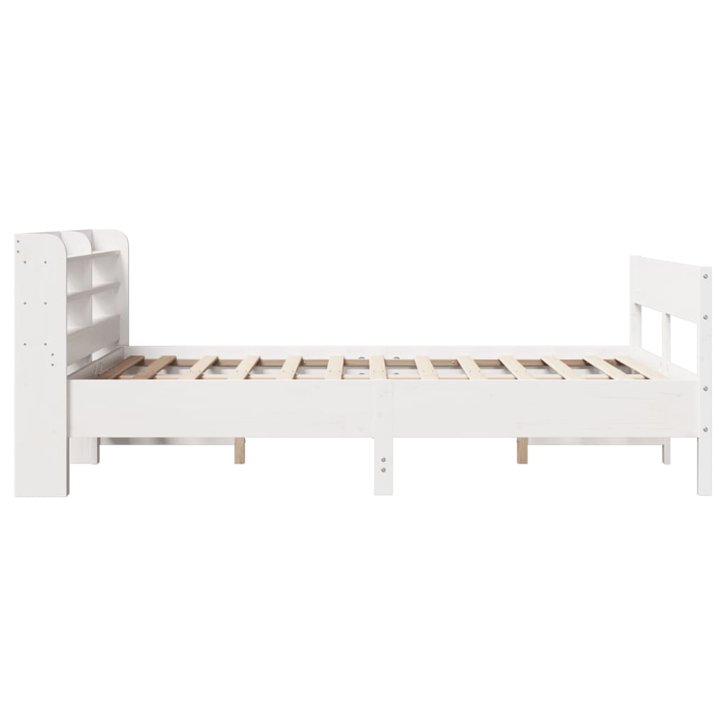 Cadre de lit sans matelas blanc 150x200 cm bois de pin massif