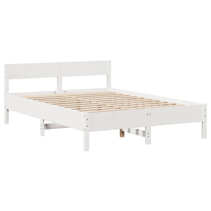 Cadre de lit sans matelas blanc 150x200 cm bois de pin massif