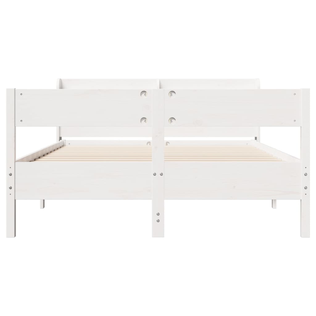 Cadre de lit sans matelas blanc 140x200 cm bois de pin massif