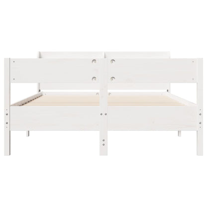 Cadre de lit sans matelas blanc 140x200 cm bois de pin massif