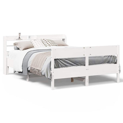 Cadre de lit sans matelas blanc 120x200 cm bois de pin massif